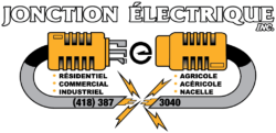 Logo de Jonction Électrique avec connecteurs et services listés.